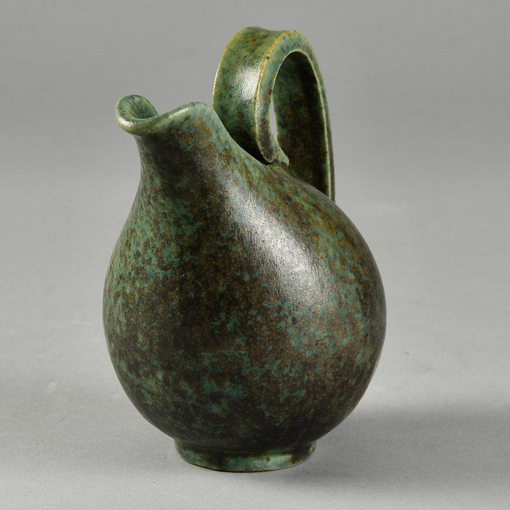 Green Speckled Metal Pitcher