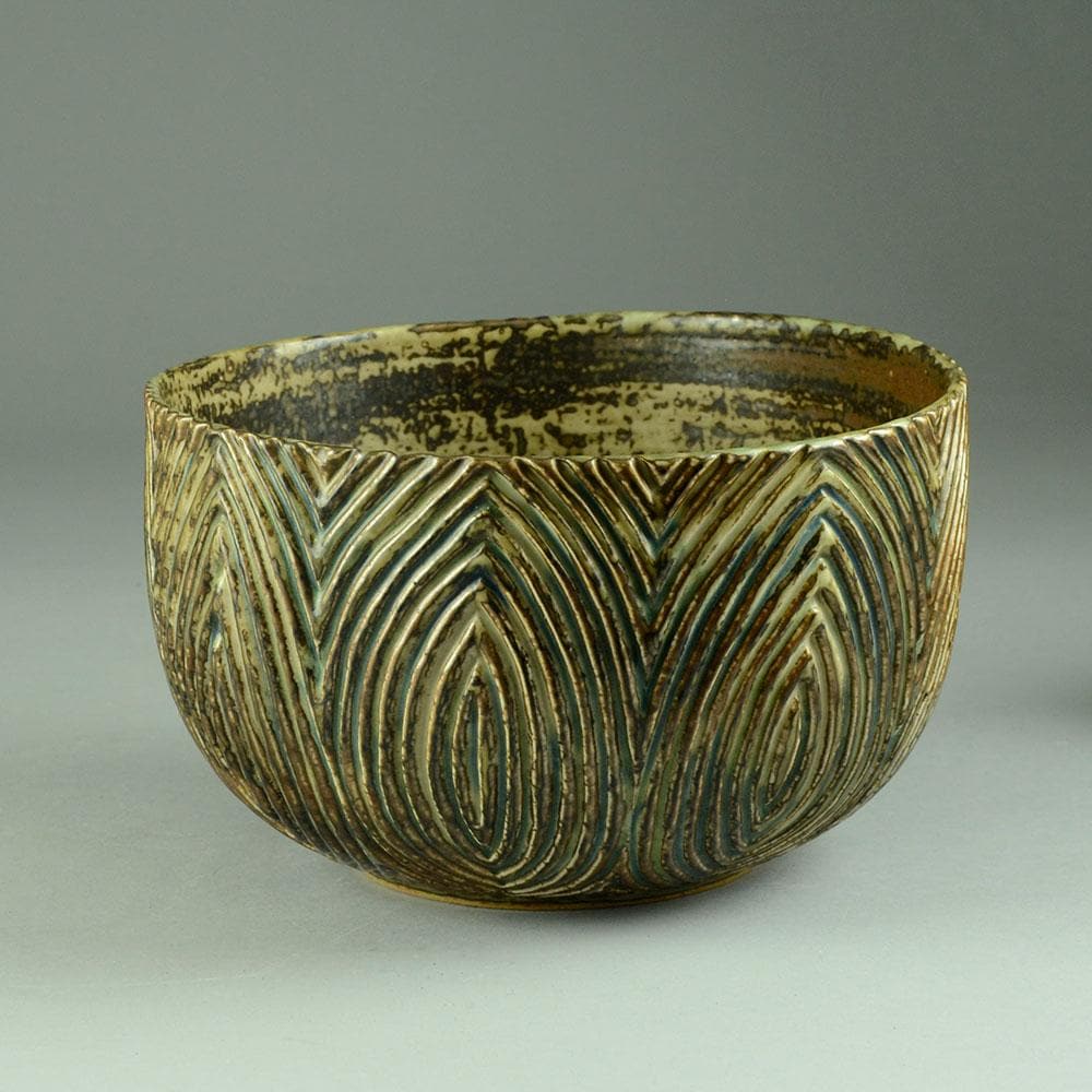 Axel Salto for Royal Copenhagen, large stoneware bowl C5426 - Freeforms