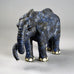 Beate Kuhn, Germany, unique stoneware elephant figure with blue glaze E7129 - Freeforms