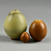 Berndt Friberg for Gustavsberg egg shaped vase with gray haresfur glaze F8234 - Freeforms