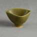 Berndt Friberg for Gustavsberg miniature bowl with pale yellow gray haresfur glaze E7113 - Freeforms