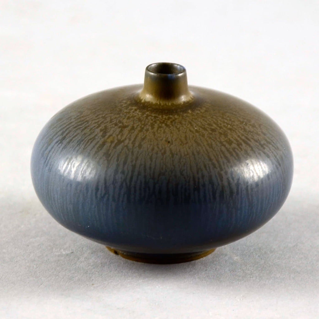 Berndt Friberg for Gustavsberg, vase with blue haresfur glaze D6251 - Freeforms