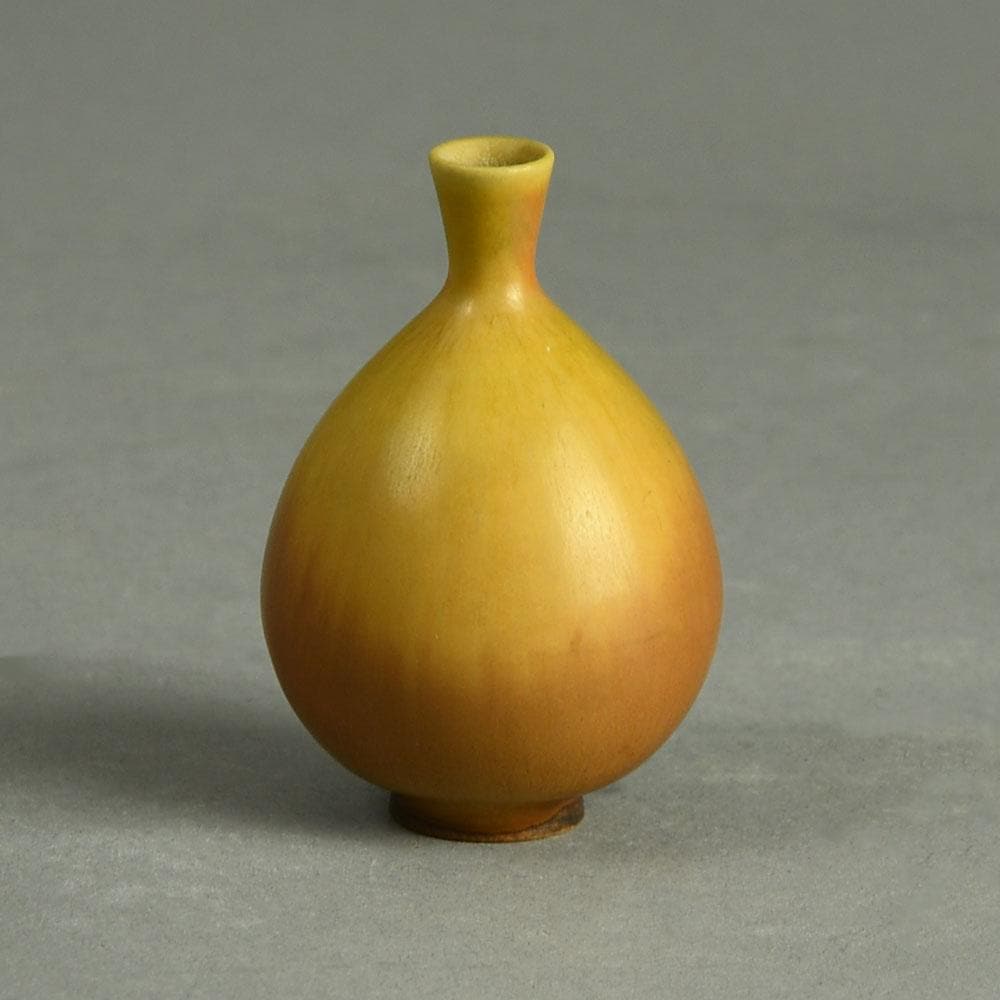 Berndt Friberg for Gustavsberg vase with brown haresfur glaze E7187 - Freeforms