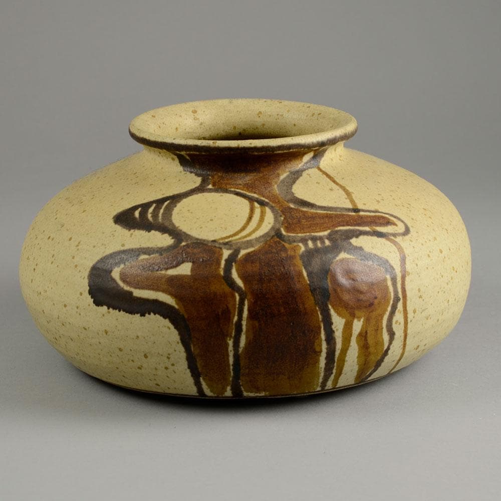 Berte Jessen expressionist studio pottery large vase N1871 - Freeforms