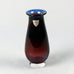 Blue and red glass vase by Nils Landberg for Orrefors N9326 - Freeforms