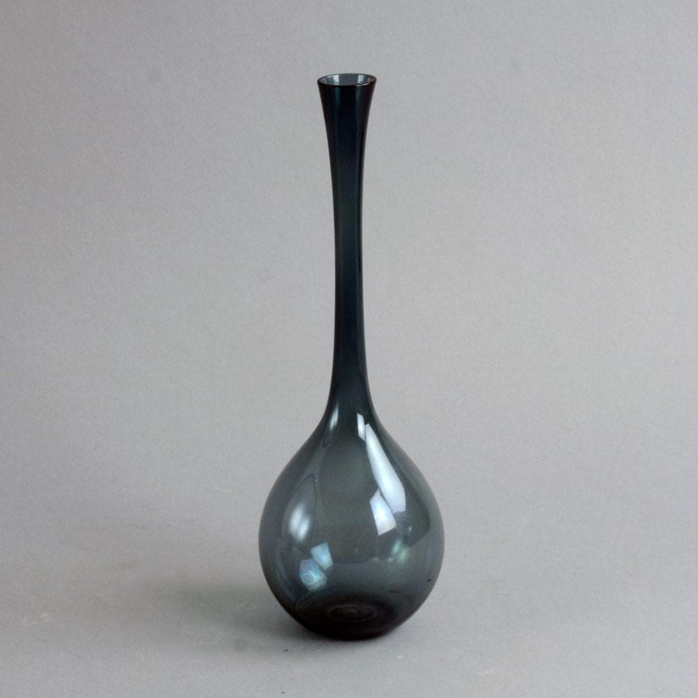 Blue glass bottle vase by Arthur Carlsson Percy for Gullaskrufs Glasbruk N8159 - Freeforms