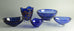 Blue glass "Ravenna" bowl by Sven Palmquist for Orrefors N1665 - Freeforms