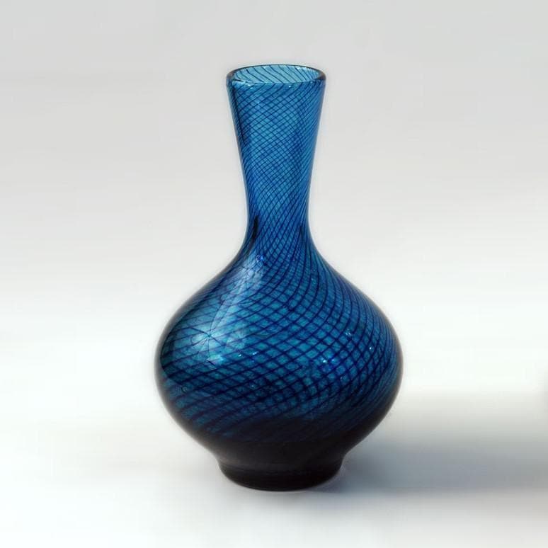Blue glass vase by Hadeland N7233 - Freeforms