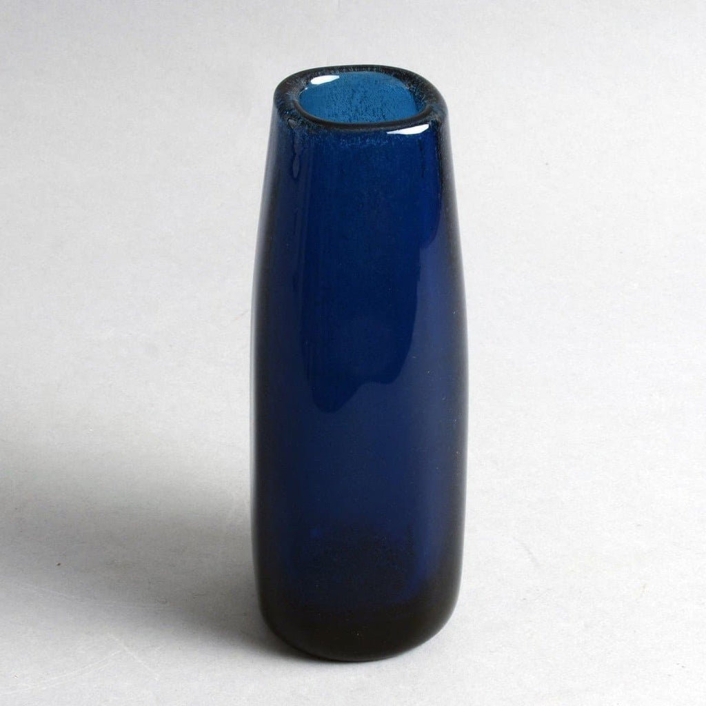 Blue glass vase by Sven Palmquist for Orrefors N6790 - Freeforms