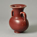 Bode Willumsen, Royal Copenhagen , Denmark, stoneware handled vase with oxblood glaze 1940s G9087 - Freeforms