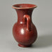 Bode Willumsen, Royal Copenhagen , Denmark, stoneware handled vase with oxblood glaze 1940s G9087 - Freeforms