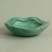 Bowl with matte green and black glaze by Svend Hammershøi B3547 - Freeforms