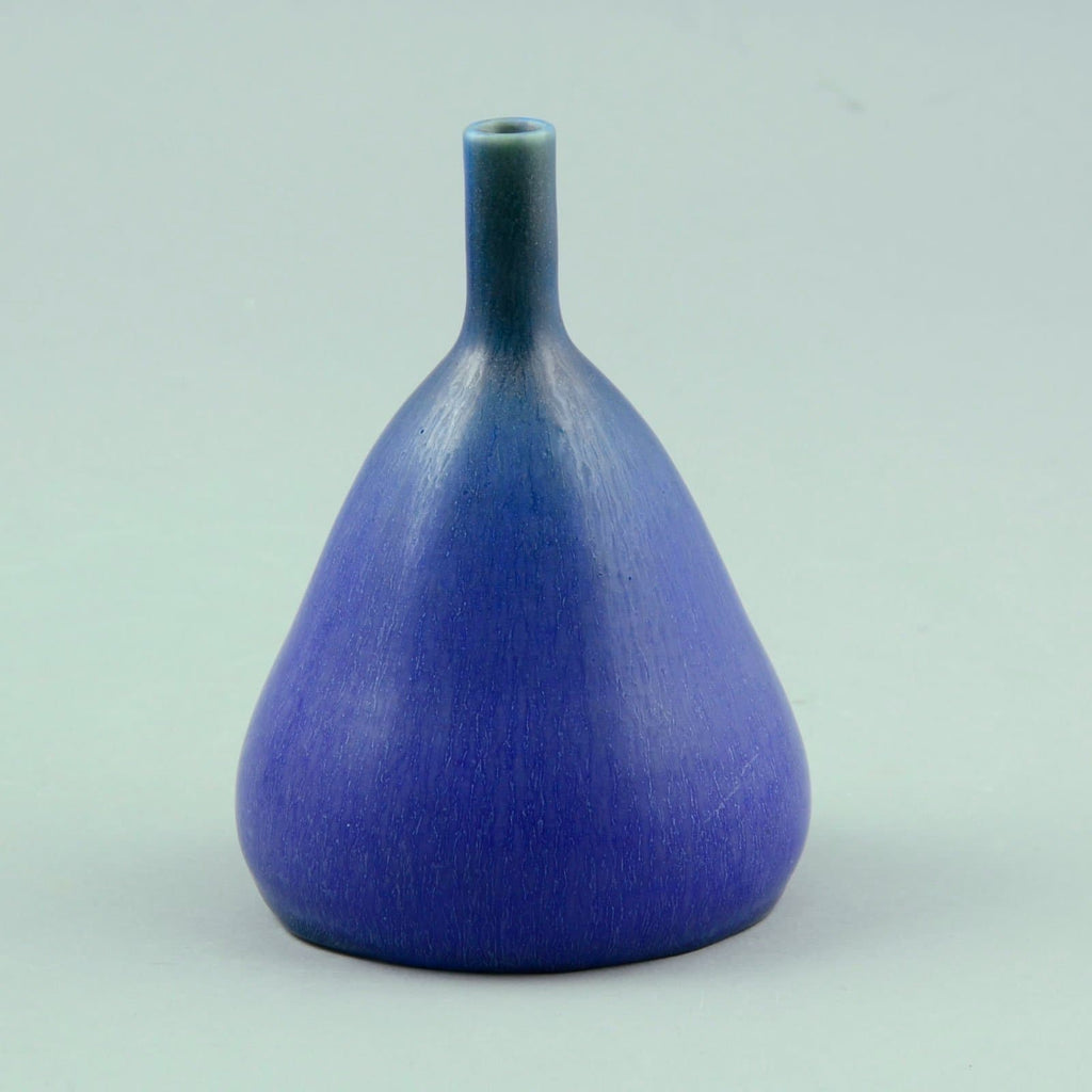 Carl Harry Stålhane for Rörstrand blue stoneware vase D6108 - Freeforms