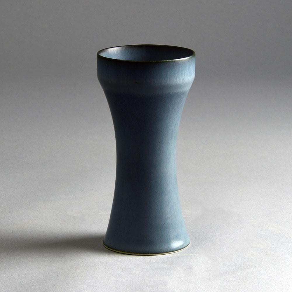 Carl Harry Stålhane for Rörstrand vase with matte blue glaze E7083 - Freeforms
