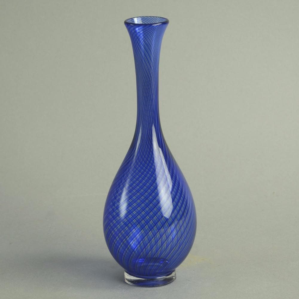 "Colora" blue glass vase by Vicke Lindstrand for Kosta