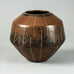 Einar Lynge-Ahlberg for Rörstrand, Sweden, unique stoneware vase with brown glaze G9131 - Freeforms