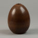 Erich and Ingrid Triller for Tobo egg-shaped vase with reddish brown glaze G9471 - Freeforms