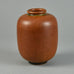Erich and Ingrid Triller for Tobo, ovoid vase with reddish brown glaze G9253 - Freeforms