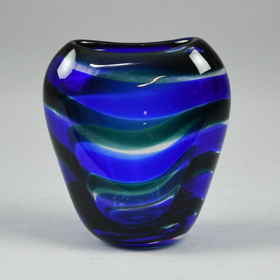 Floris Meydam for Leerdam vase in blue and green glass A1181 - Freeforms