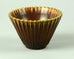 Fluted bowl with brown glaze by Arne Bang A1212 - Freeforms
