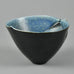 Gabi Citron-Tengborg for Gustavsberg, unique stoneware bowl with black and blue glaze N2171 - Freeforms