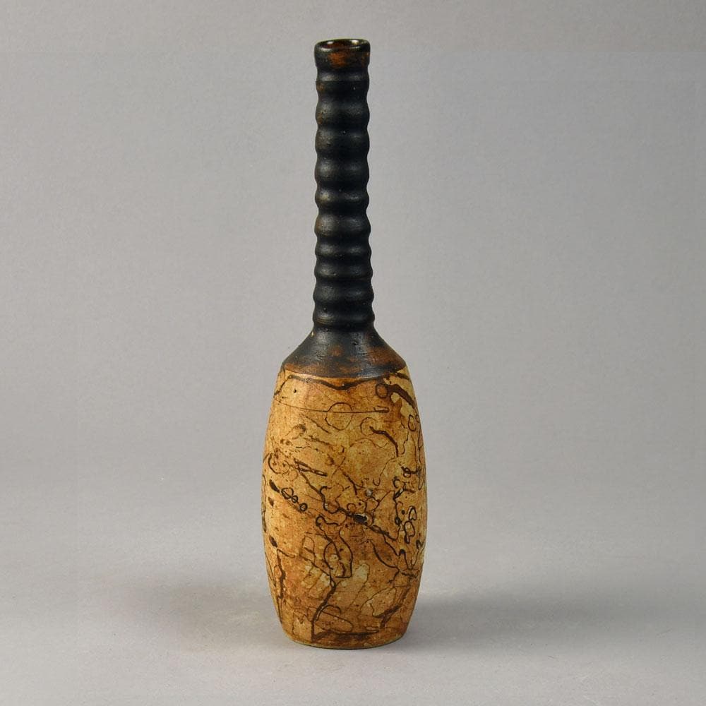Gerhard Liebenthron, own studio, Germany unique stoneware long-necked vase G9118 - Freeforms