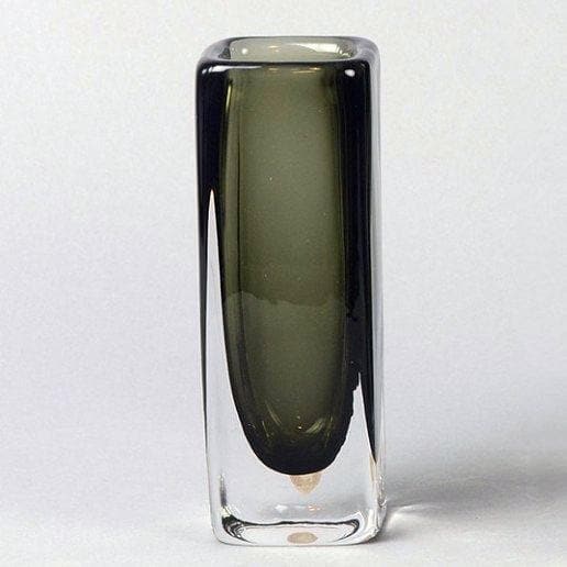 Gray glass "Sommerso" vase by Nils Landberg for Orrefors A1398 - Freeforms