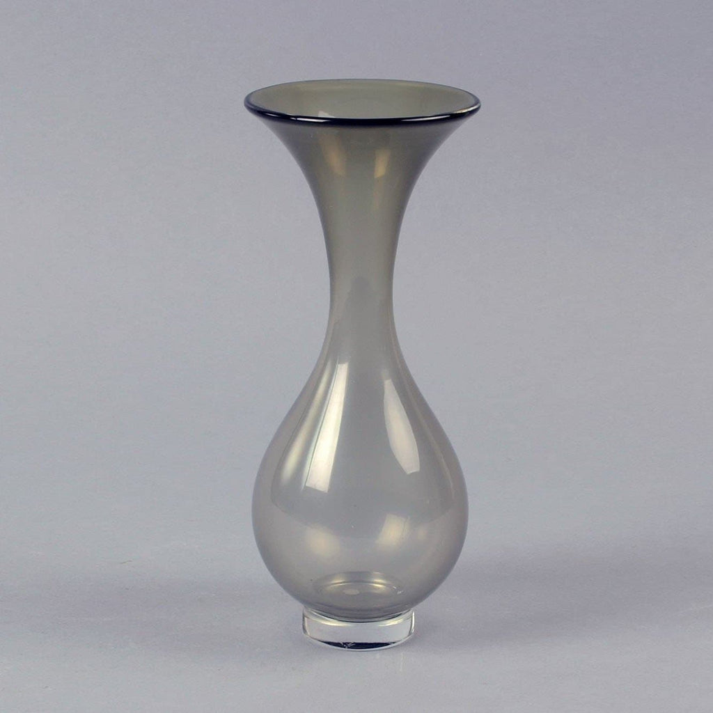Gray glass vase by Nils Landberg for Orrefors N7412 - Freeforms
