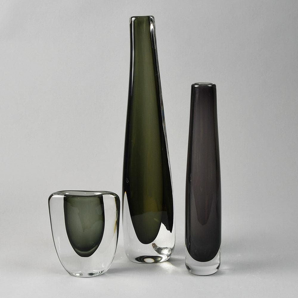 Group of sommerso vases by Nils Landberg for Orrefors, Sweden - Freeforms