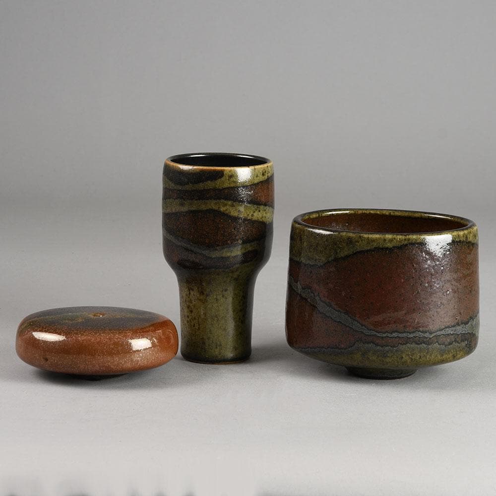 Group of unique stoneware vases by Karl Scheid, Germany - Freeforms