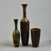 Group of vases with brown glaze by Gunnar Nylund for Rörstrand - Freeforms
