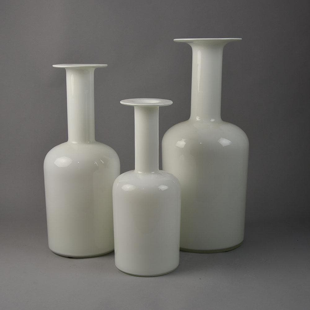 Group of white vases by Otto Brauer for Holmegaard, Denmark - Freeforms
