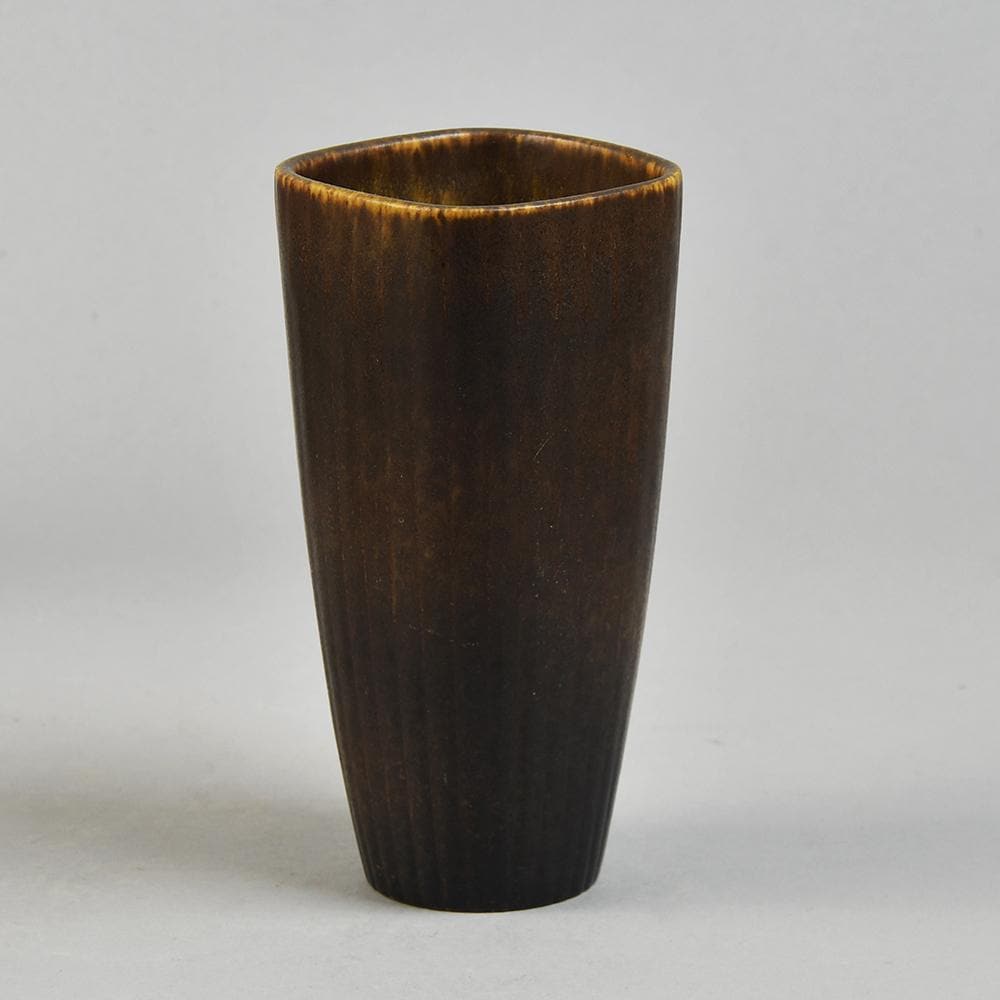 Gunnar Nylund for Rorstrand, ceramic vase with brown glaze N8029 - Freeforms