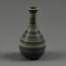 Gunnar Nylund for Rorstrand, miniature stoneware vase with gray and brown stripes E7009 - Freeforms