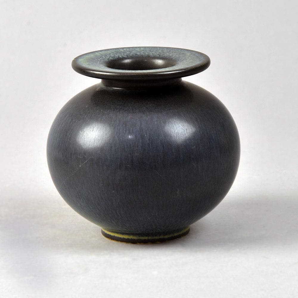 Gunnar Nylund for Rörstrand, stoneware vase with matte blue glaze G9189 - Freeforms