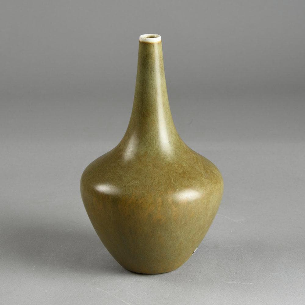 Gunnar Nylund for Rorstrand, Sweden, stoneware vase with brown matte glaze E7257 - Freeforms