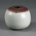 Horst Nagel, own studio, Germany, unique round vase with pink and white glaze E7265 - Freeforms