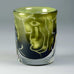 Ingeborg Lundin for Orrefors "Faces" ariel vase in green C5441 - Freeforms