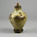 Jais Nielsen for Royal Copenhagen stoneware vase with Sung glaze and bronze lid and base D6314 - Freeforms