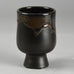 Jan Bontjes van Beek, Germany, goblet vase with black dripping glaze F8038 - Freeforms