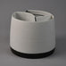Karin Bablok, own studio, Germany, porcelain partitioned vessel with black lines G9130 - Freeforms