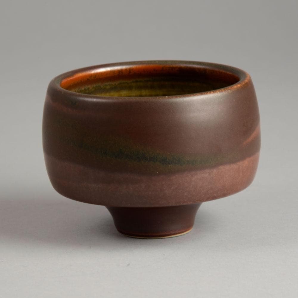 Karl Scheid, unique stoneware bowl with matte brown glaze D6406 - Freeforms