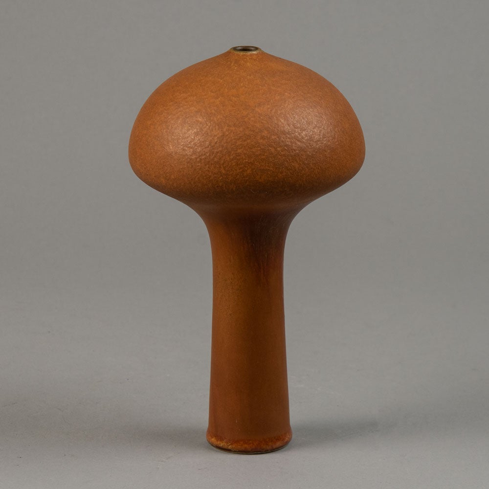 Karl Scheid, unique stoneware vase with matte burnt orange glaze G9407 - Freeforms