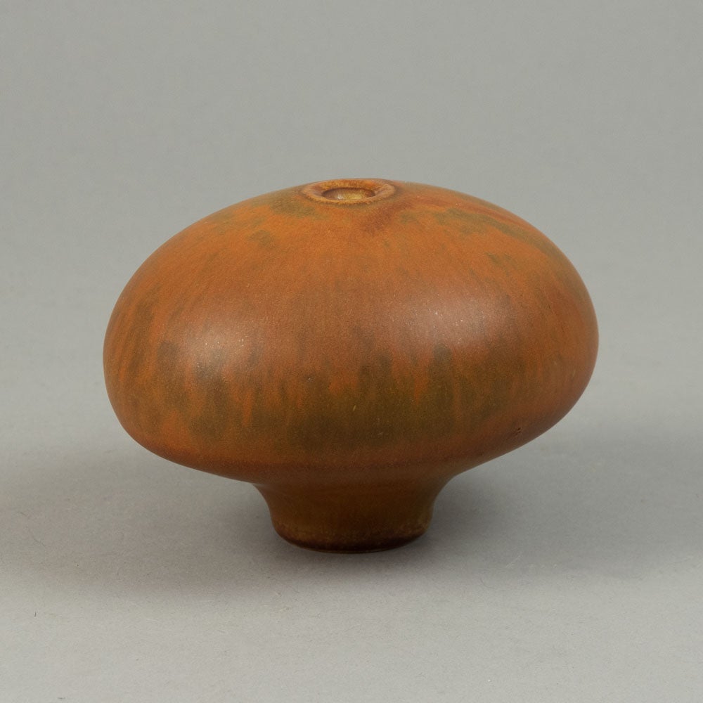 Karl Scheid, unique stoneware vase with matte burnt orange glaze G9410 - Freeforms