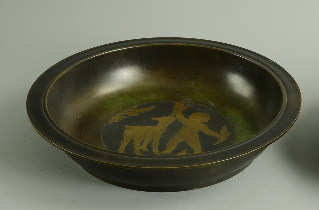 Large bronze shallow bowl by Just Andersen N5848 -