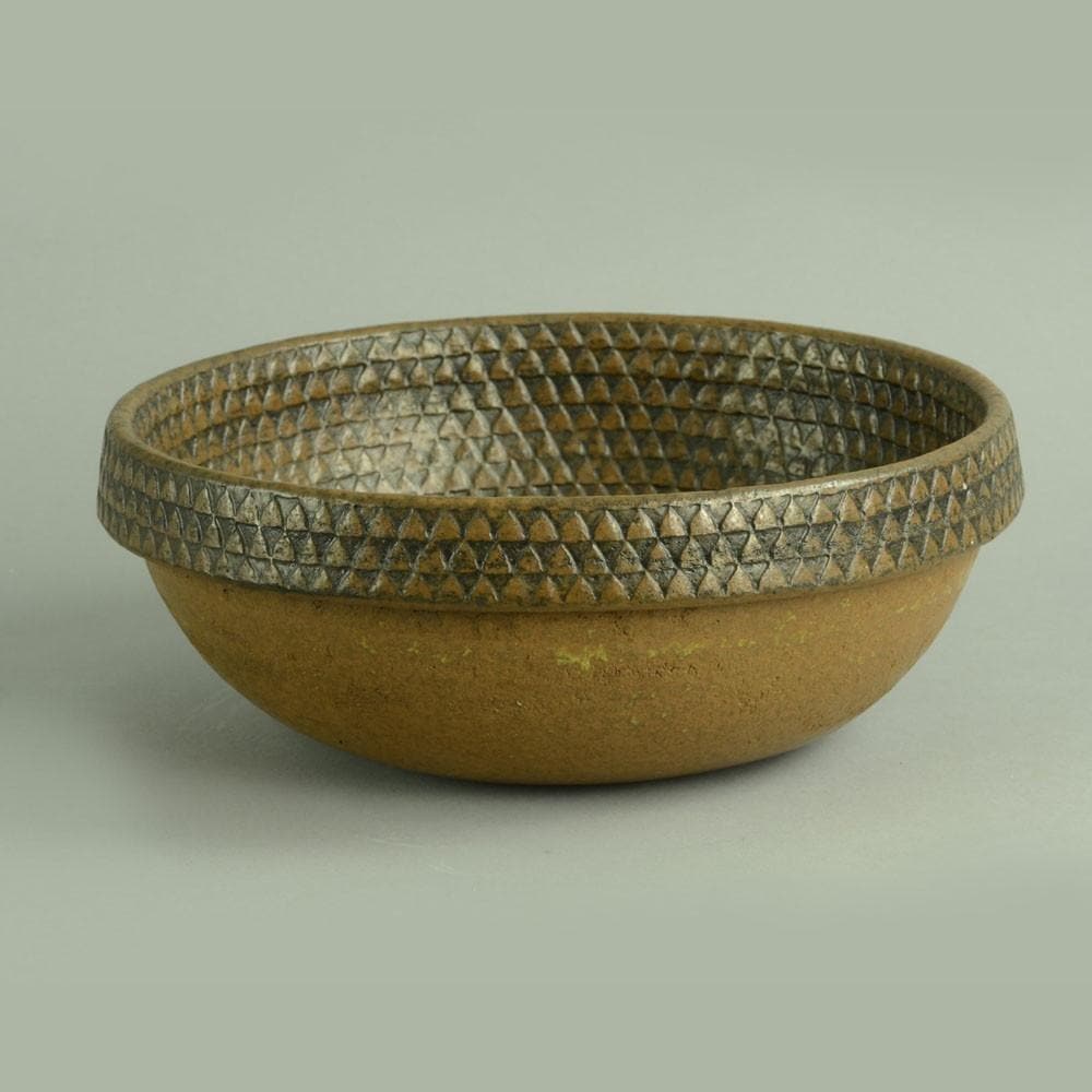 Large unique stoneware bowl by Stig Lindberg N5213 - Freeforms