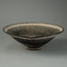Lucie Rie, UK, unique stoneware "knitted" bowl with black cross hatch pattern G9322 - Freeforms