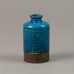 Nils Kahler for Herman A. Kahler Keramik, Denmark, small bottle vase with turquoise glaze G9078 - Freeforms