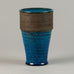 Nils Kahler for Herman A. Kahler Keramik, Denmark, stoneware vase with glossy turquoise glaze G9426 - Freeforms
