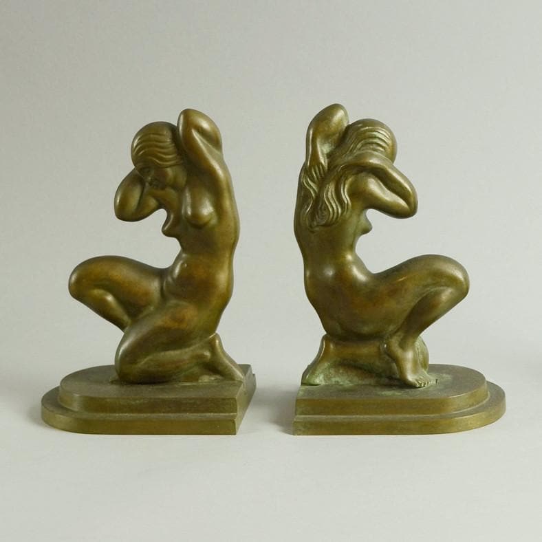 Pair of bronze bookends by Tinos N9763 - Freeforms